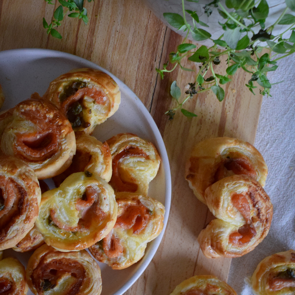 Smoked Salmon, Lemon & Caper Palmiers