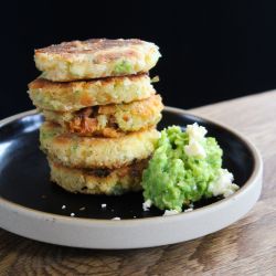 Pan Fried Wensleydale Cheese & Spring Onion Cakes
